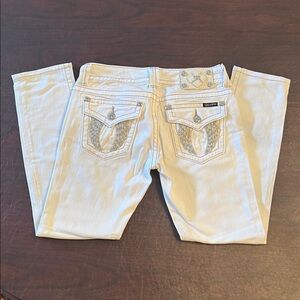 Miss Me White Embellished Jeans Size 28